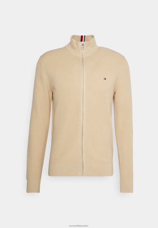 Tommy Hilfiger структура зип кроз кардиган - 2D0807398 Tommy Hilfiger Srbija глинени шљунак