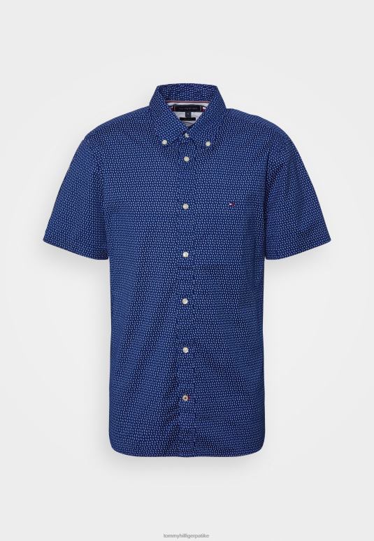 Tommy Hilfiger мекана мајица са микро принтом - 2D0808279 Tommy Hilfiger Srbija карбонска морнарско плава/прозрачно плава