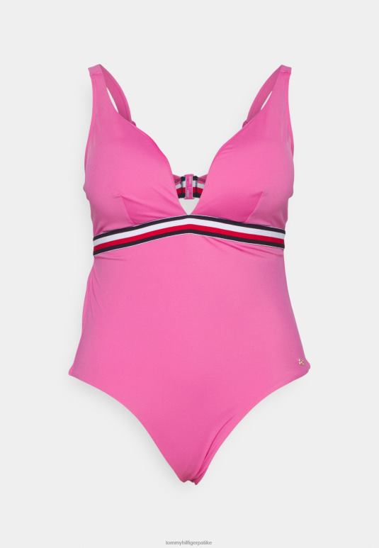 Tommy Hilfiger троугао једноделни купаћи костим са кривим - 2D0804333 Tommy Hilfiger Srbija блиставо розе