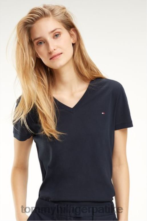 Tommy Hilfiger херитаге мајица са в-изрезом - 2D0802935 Tommy Hilfiger Srbija плава