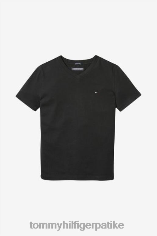 Tommy Hilfiger дечачка основна мајица са в-изрезом - 2D0803242 Tommy Hilfiger Srbija црна