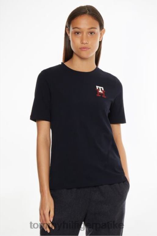 Tommy Hilfiger мајица са везеним монограмом - 2D0803696 Tommy Hilfiger Srbija плава