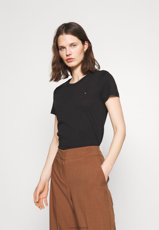 Tommy Hilfiger Херитаге мајица са великим изрезом - 2D0804052 Tommy Hilfiger Srbija црна