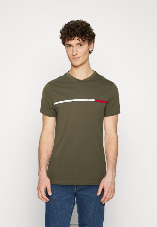 Tommy Hilfiger двобојна мајица са принтом на грудима - 2D0804876 Tommy Hilfiger Srbija војска зелена
