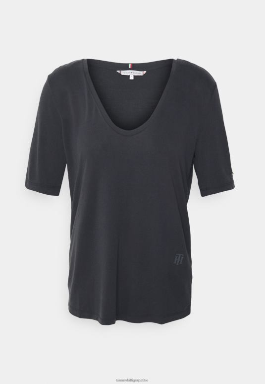 Tommy Hilfiger опуштена основна мајица - 2D0805191 Tommy Hilfiger Srbija црна
