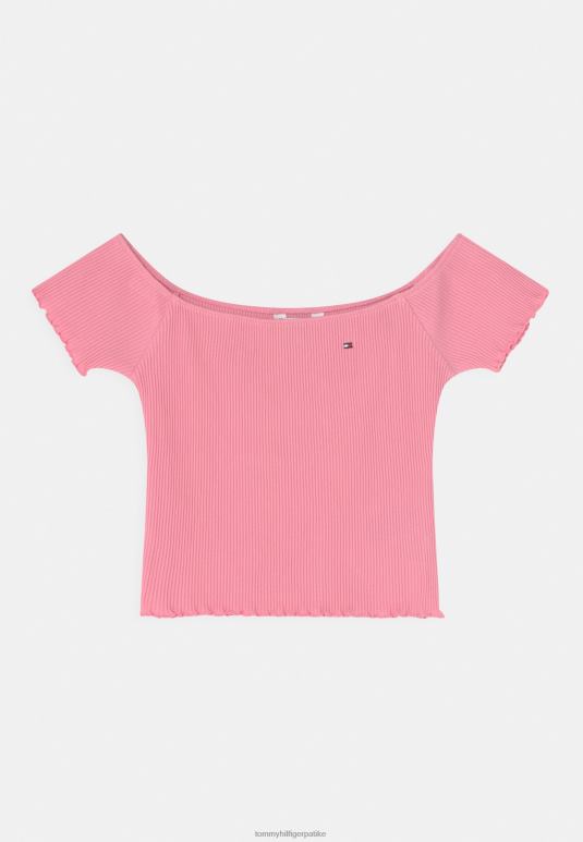 Tommy Hilfiger мајица са принтом са отвореним раменима - 2D0805264 Tommy Hilfiger Srbija свеже розе