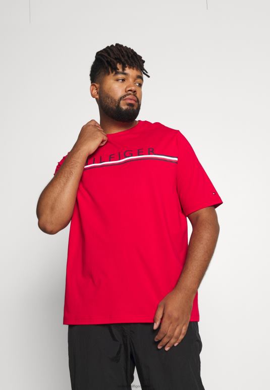 Tommy Hilfiger Т-схирт мајица са принтом на црте - 2D0806257 Tommy Hilfiger Srbija примарно црвено