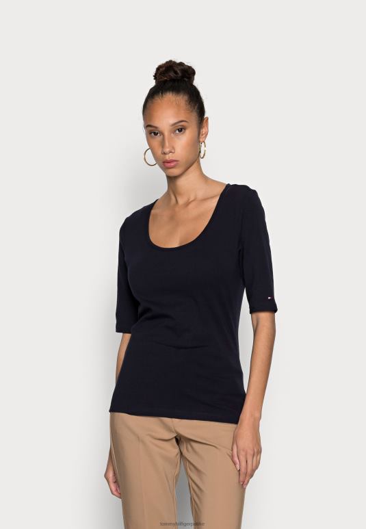 Tommy Hilfiger слим сцооп основна мајица - 2D0807400 Tommy Hilfiger Srbija пустињско небо