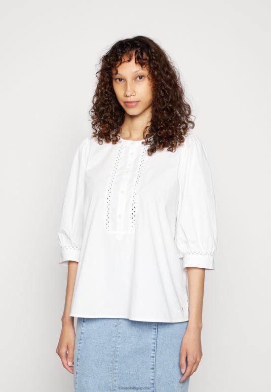 Tommy Hilfiger израђена мајица са хенлеи принтом - 2D0807437 Tommy Hilfiger Srbija оптичка бела