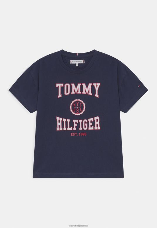 Tommy Hilfiger мајица са штампом на универзитету - 2D0807997 Tommy Hilfiger Srbija сумрак морнарице