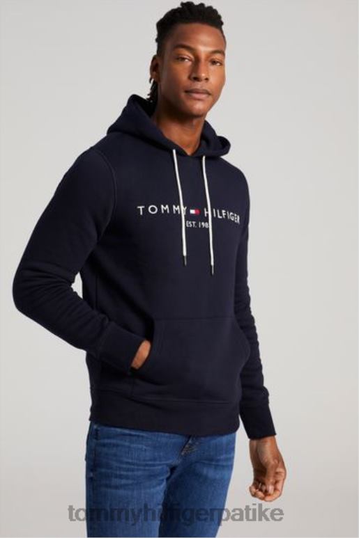 Tommy Hilfiger цоре лого хоодие - 2D0803097 Tommy Hilfiger Clothing плава