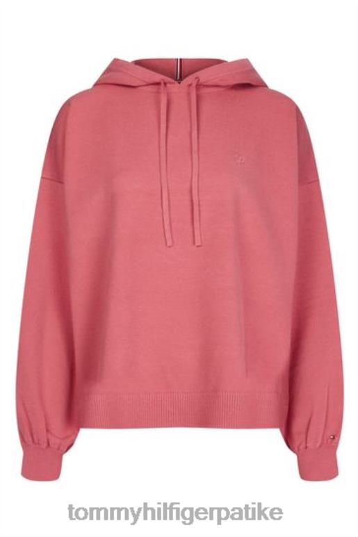Tommy Hilfiger мекана дуксерица са закривљеним капуљачом - 2D0803146 Tommy Hilfiger Clothing розе