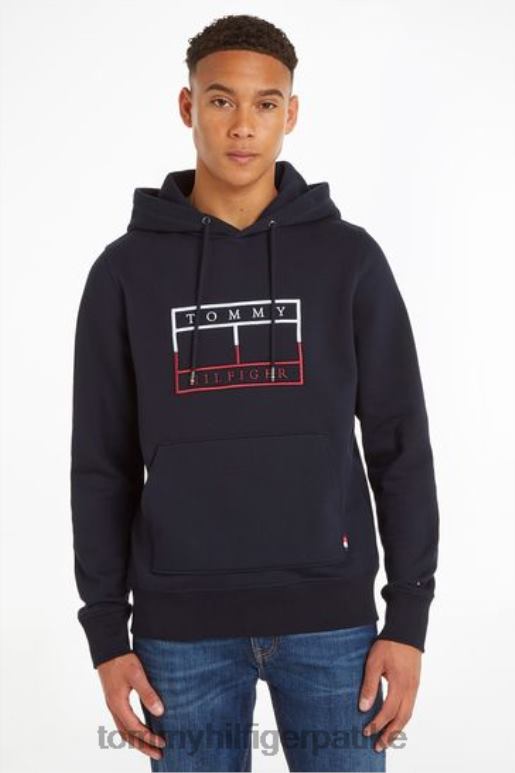 Tommy Hilfiger флаг хоодие - 2D0803733 Tommy Hilfiger Clothing плава