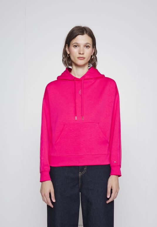 Tommy Hilfiger опуштена дуксерица с капуљачом са интерлоцк - 2D0804870 Tommy Hilfiger Clothing ружичасти сјај