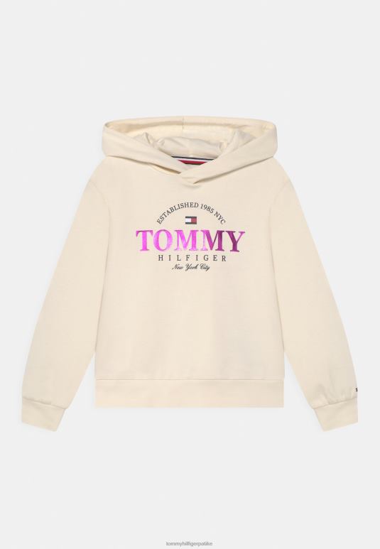 Tommy Hilfiger дуксерица с капуљачом са графиком фолије - 2D0805610 Tommy Hilfiger Clothing латица слоноваче