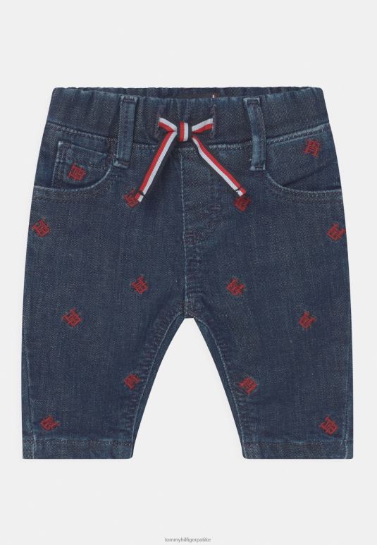 Tommy Hilfiger баби монограм цриттер јеггингс - 2D0806207 Tommy Hilfiger Clothing плава