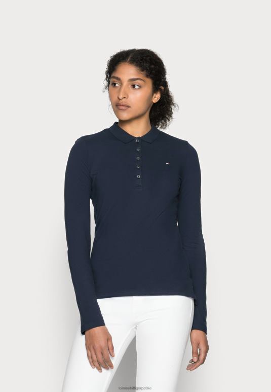Tommy Hilfiger Херитаге танка поло мајица дугих рукава - 2D0803876 Tommy Hilfiger Srbija поноћ