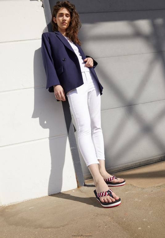 Tommy Hilfiger сандале на клин за плажу са тканим тракама - 2D0807280 Tommy Hilfiger Srbija пустињско небо