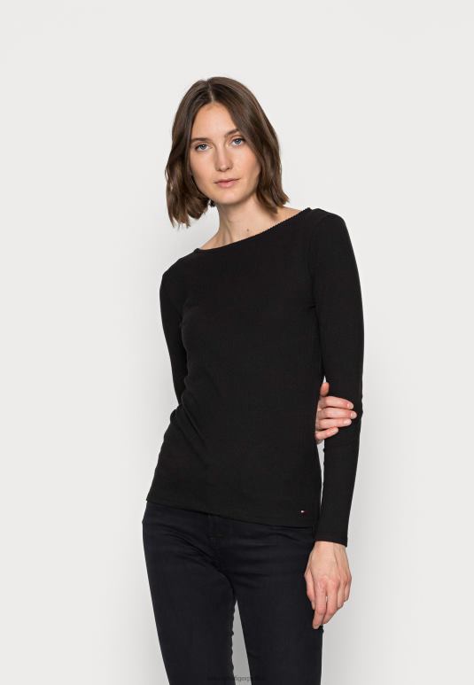 Tommy Hilfiger уски брод дугих рукава - 2D0807496 Tommy Hilfiger Srbija црна