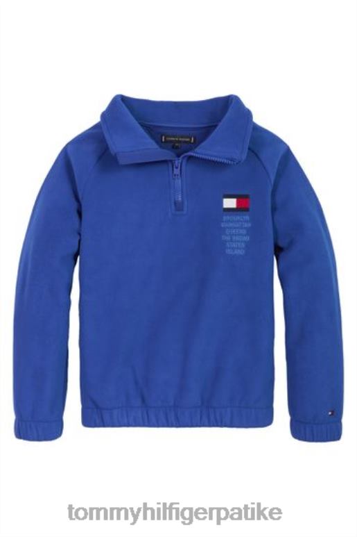 Tommy Hilfiger графички лажни џемпер од флиса - 2D0803342 Tommy Hilfiger Clothing плава