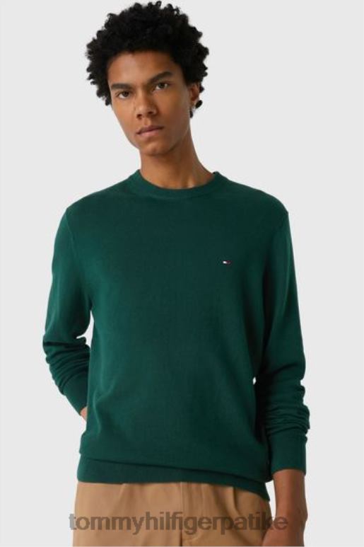 Tommy Hilfiger пима памучни џемпер од кашмира - 2D0803648 Tommy Hilfiger Clothing зелена