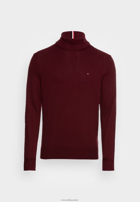 Tommy Hilfiger пима џемпер са рол вратом - 2D0804645 Tommy Hilfiger Clothing дубока румена
