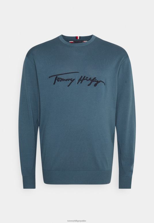 Tommy Hilfiger графички краткоспојник са потписом - 2D0805128 Tommy Hilfiger Clothing угљен плава