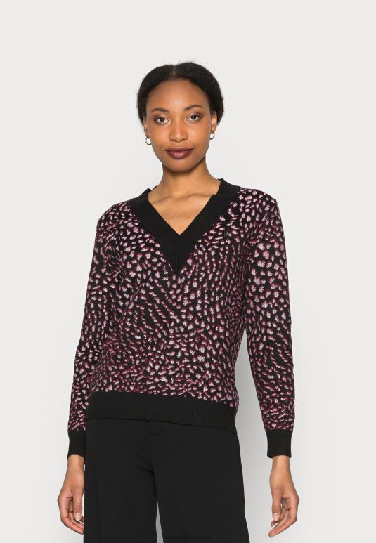 Tommy Hilfiger животињски в-нк џемпер црно црвен - 2D0805571 Tommy Hilfiger Clothing црно црвена