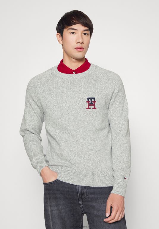 Tommy Hilfiger амерички скакач са монограмом - 2D0805670 Tommy Hilfiger Clothing светло сиви вријесак/слонова кост