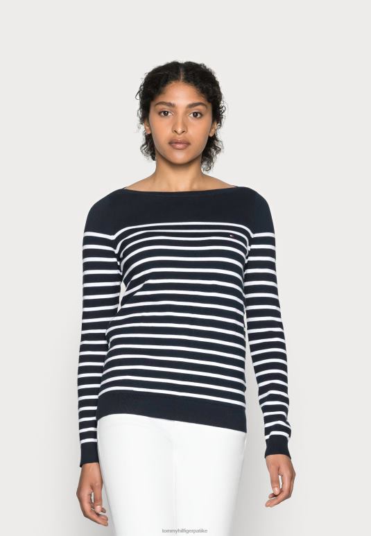 Tommy Hilfiger баштина бродски скакач - 2D0807305 Tommy Hilfiger Clothing поноћ/класична бела