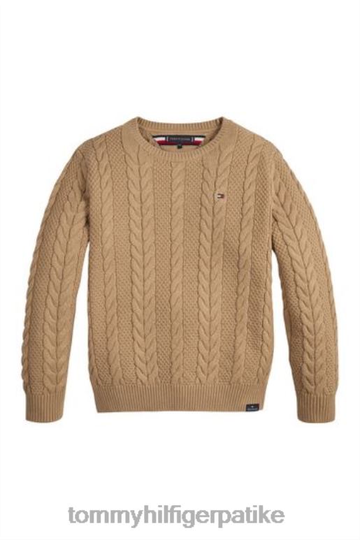 Tommy Hilfiger основни кабловски плетени џемпер - 2D0802982 Tommy Hilfiger Srbija браон