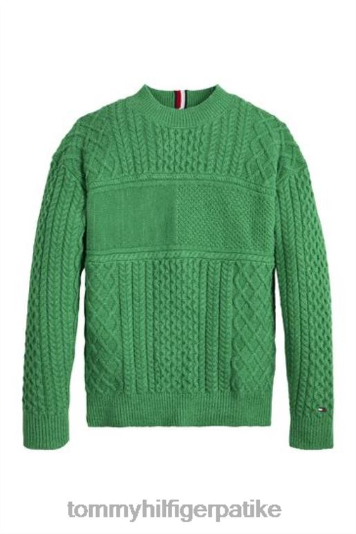 Tommy Hilfiger застава кабл плетени џемпер - 2D0803481 Tommy Hilfiger Srbija зелена