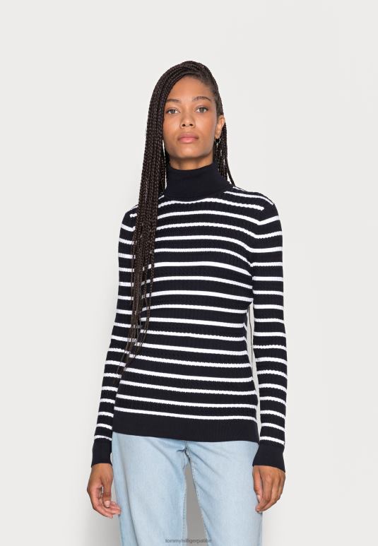 Tommy Hilfiger џемпер џемпер са кабловском ролом - 2D0807889 Tommy Hilfiger Srbija пустињско небо/оптички бело