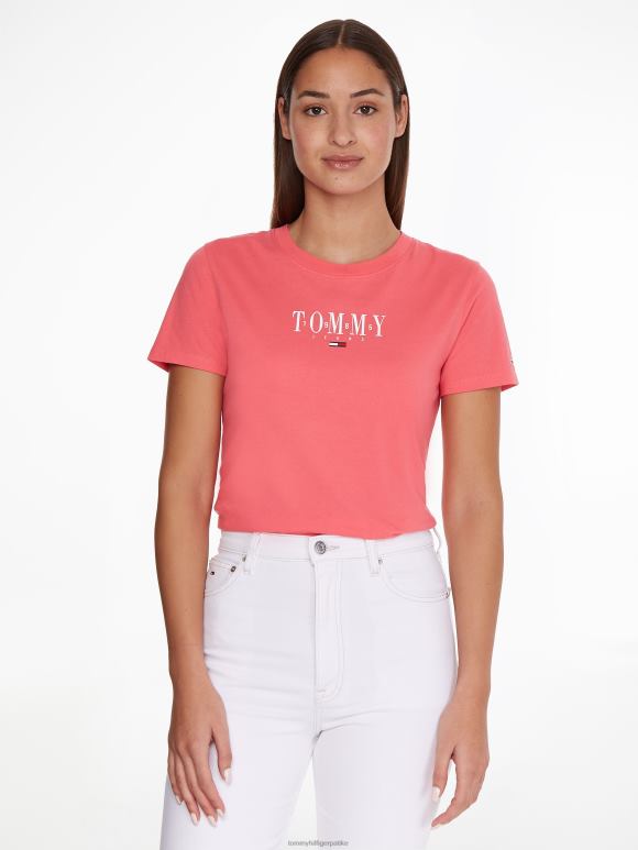 Tommy Hilfiger мајица са основним логом - 2D0802531 Tommy Hilfiger Clothing баштенска ружа