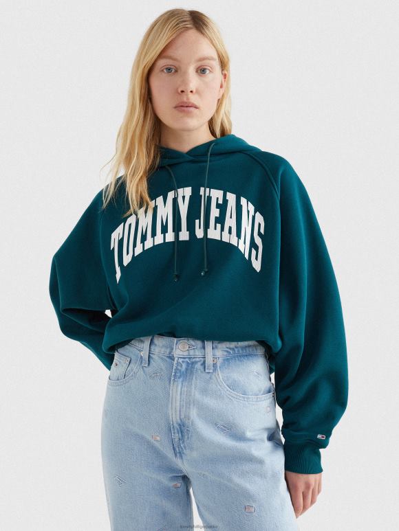Tommy Hilfiger колеџ опуштена дуксерица - 2D0802535 Tommy Hilfiger Clothing прашума зелена
