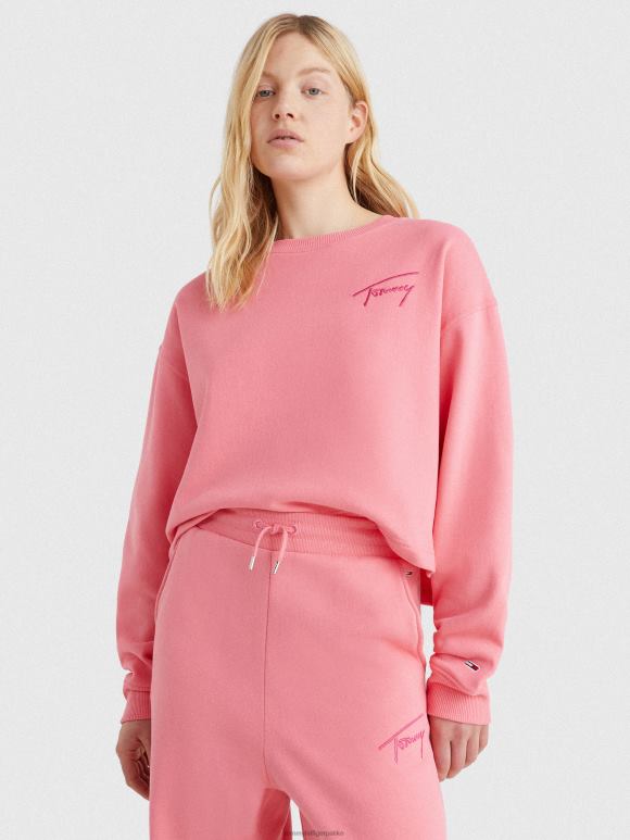 Tommy Hilfiger рециклирана дуксерица са потписом - 2D0802543 Tommy Hilfiger Clothing баштенска ружа