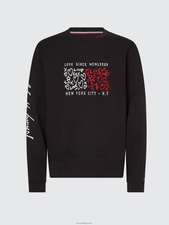 Tommy Hilfiger џемпер са изрезом у облику срца - 2D0802547 Tommy Hilfiger Clothing црна