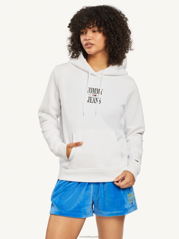Tommy Hilfiger есенцијални лого дуксерица - 2D0802551 Tommy Hilfiger Clothing бела