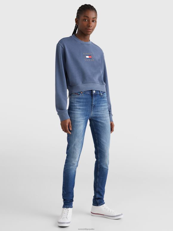 Tommy Hilfiger дуксерица са скраћеним логом - 2D0802571 Tommy Hilfiger Clothing сумрак морнарице