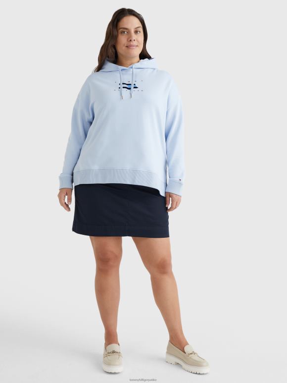 Tommy Hilfiger Дуксерица опуштеног кроја са детаљима са заставицом са облинама - 2D0802587 Tommy Hilfiger Clothing ветровито плаво