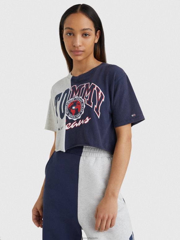 Tommy Hilfiger скраћена мајица са спојеним логотипом - 2D0802591 Tommy Hilfiger Clothing сумрак морнарица/мулти