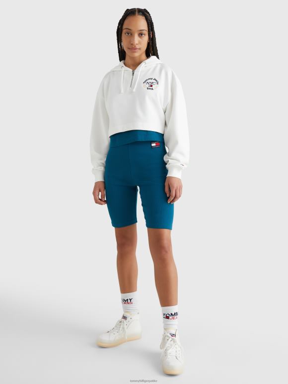 Tommy Hilfiger безвременски лого супер скраћена дуксерица - 2D0802611 Tommy Hilfiger Clothing ецру