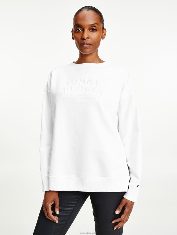 Tommy Hilfiger дуксерица опуштеног кроја са везом текста - 2D0802623 Tommy Hilfiger Clothing бела