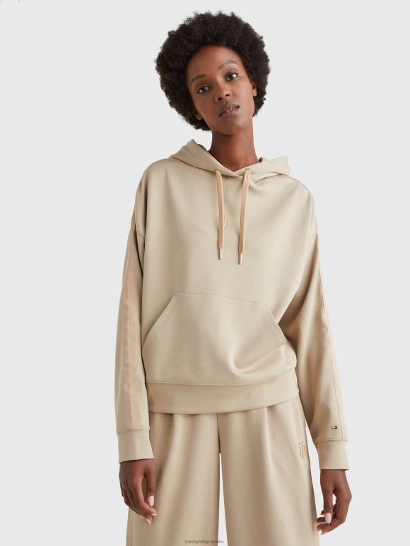 Tommy Hilfiger опуштена дуксерица са монограмом интерлоцк - 2D0802627 Tommy Hilfiger Clothing беж