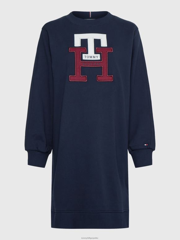 Tommy Hilfiger џемпер хаљина са монограмом - 2D0802044 Tommy Hilfiger Clothing пустињско небо