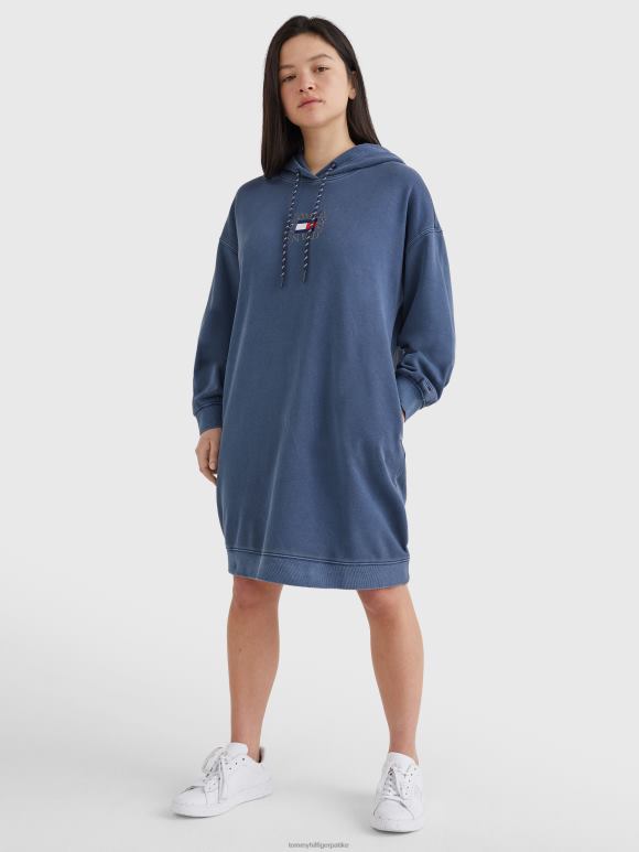 Tommy Hilfiger хаљина са капуљачом са логом - 2D0802096 Tommy Hilfiger Clothing сумрак морнарице
