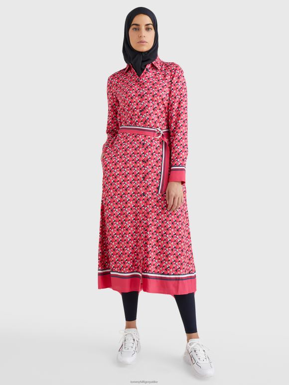 Tommy Hilfiger Миди кошуља са геометријским принтом - 2D0802120 Tommy Hilfiger Clothing острво гео/велико розе