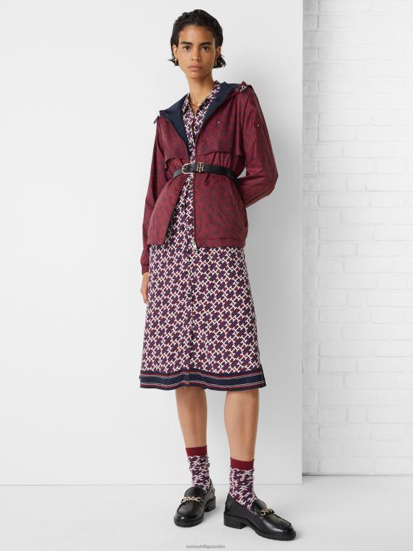 Tommy Hilfiger реверзибилна ветровка са капуљачом - 2D0801964 Tommy Hilfiger Jakne монограм дубоког румена