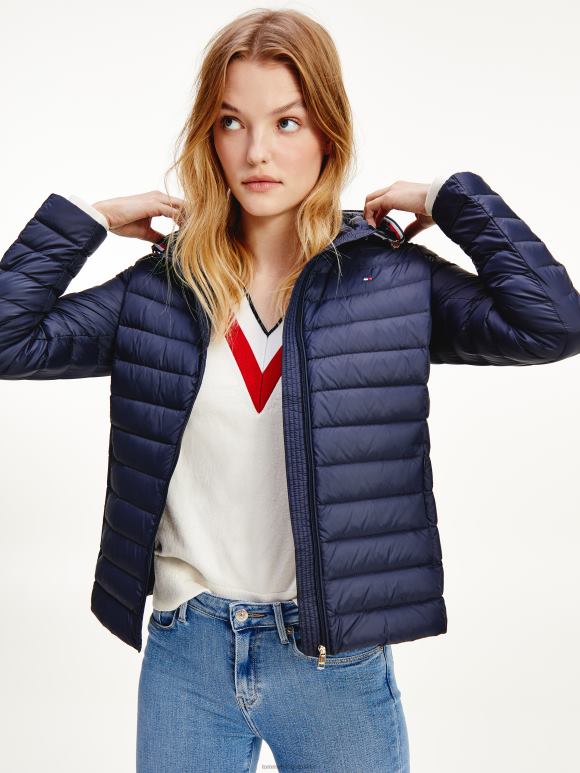 Tommy Hilfiger прошивена јакна са капуљачом пуњена пухом - 2D0801992 Tommy Hilfiger Jakne пустињско небо