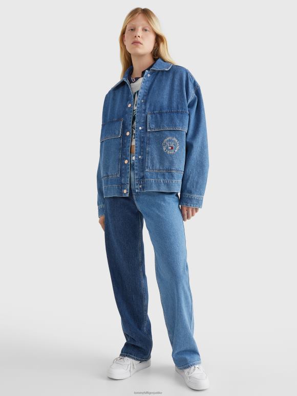 Tommy Hilfiger везена рециклирана тексас јакна - 2D0802016 Tommy Hilfiger Jakne тексас средње